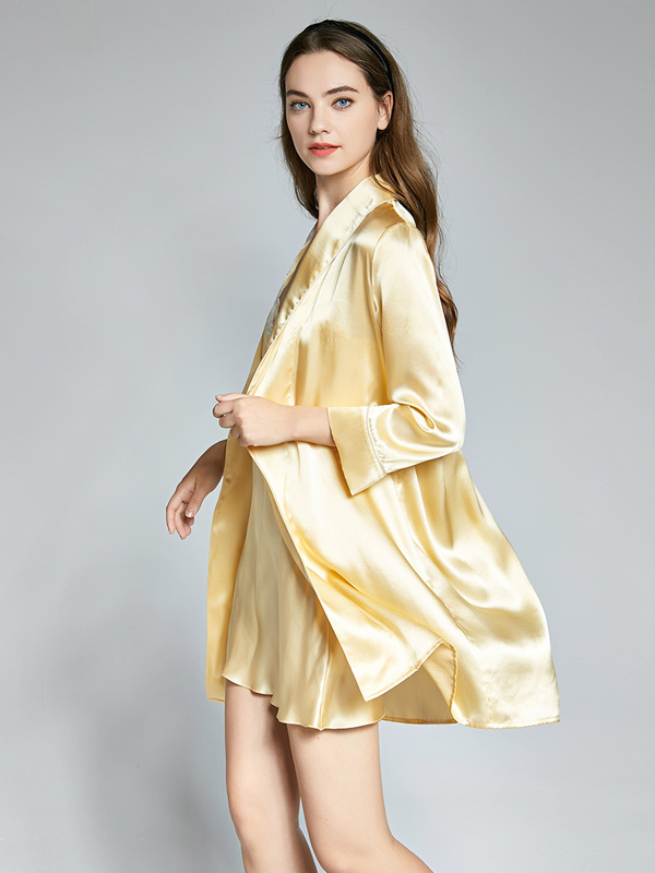 Sumptuous Long Sleeves Silk Robe & Robe Set For Women-Real Silk Life