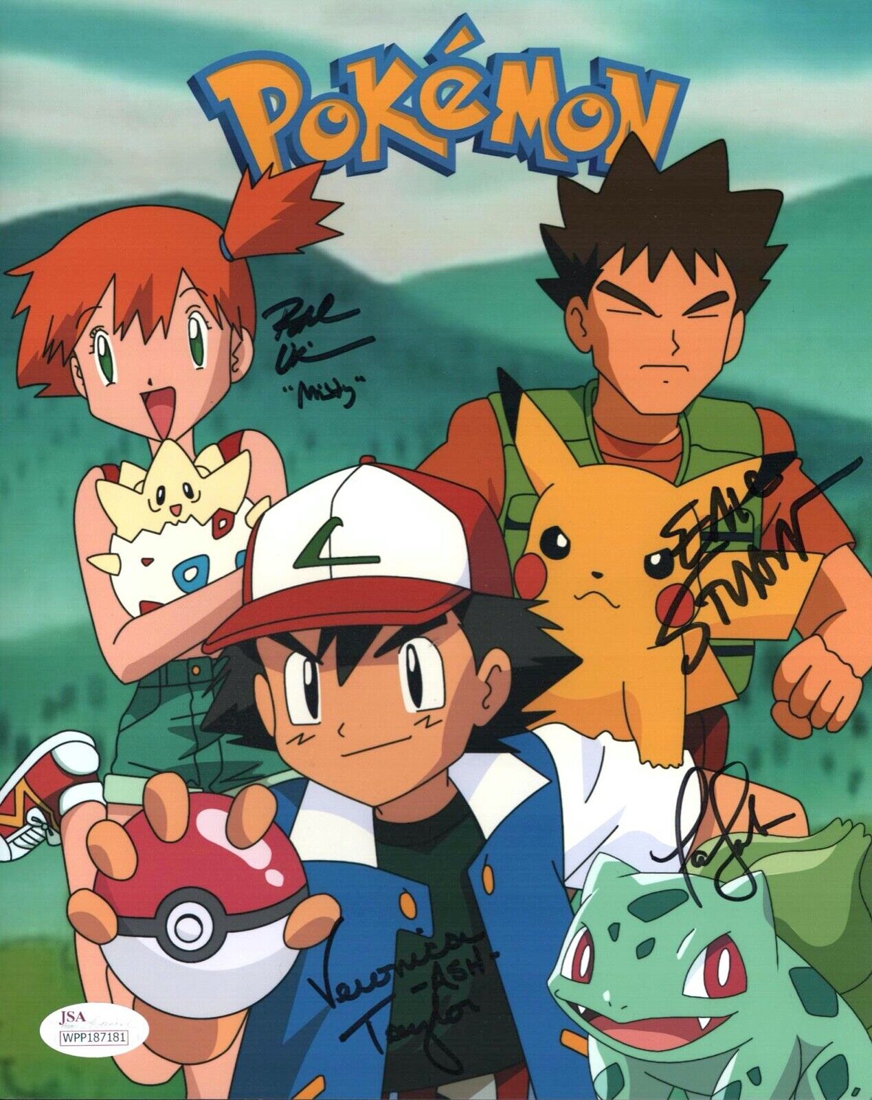 Veronica Taylor POKEMON Cast Signed 8x10 Photo Poster painting Stuart Lillis Autograph JSA COA