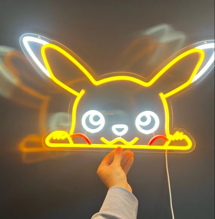 Anime Neon Sign Cartoon Pikachu Neon Sign Neon Light Sign Art Bedroom Decor Led Neon Sign Home Wall Decor