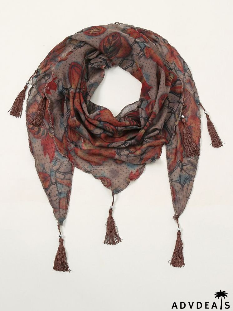 Floral Print Shawl Scarf