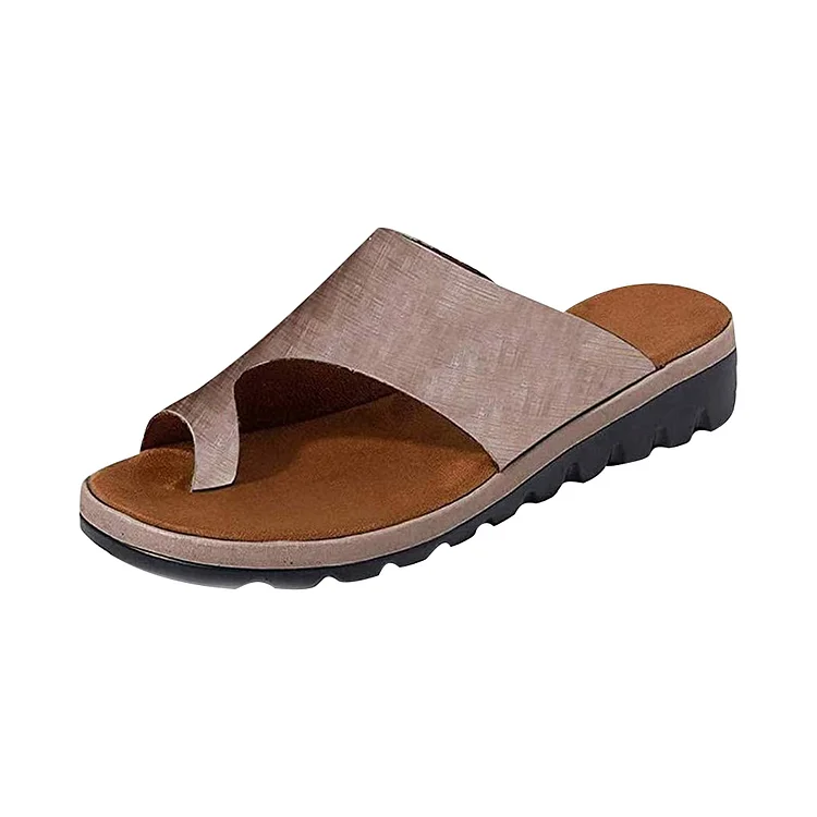 Summer Men Open-toed Slippers Flat Slides Big Toe Valgus Corrector Sandals-Annaletters