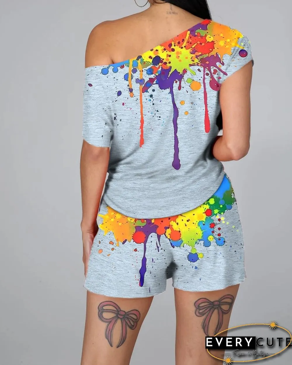 Short Sleeve Cropped T-shirts With Shorts Suit Sets