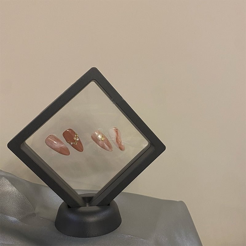 1 PC Fake nail  Packing Box Black White Nail Art Display Stand Plastic Film Window Design Manicure Tools Gift Boxes HZ02