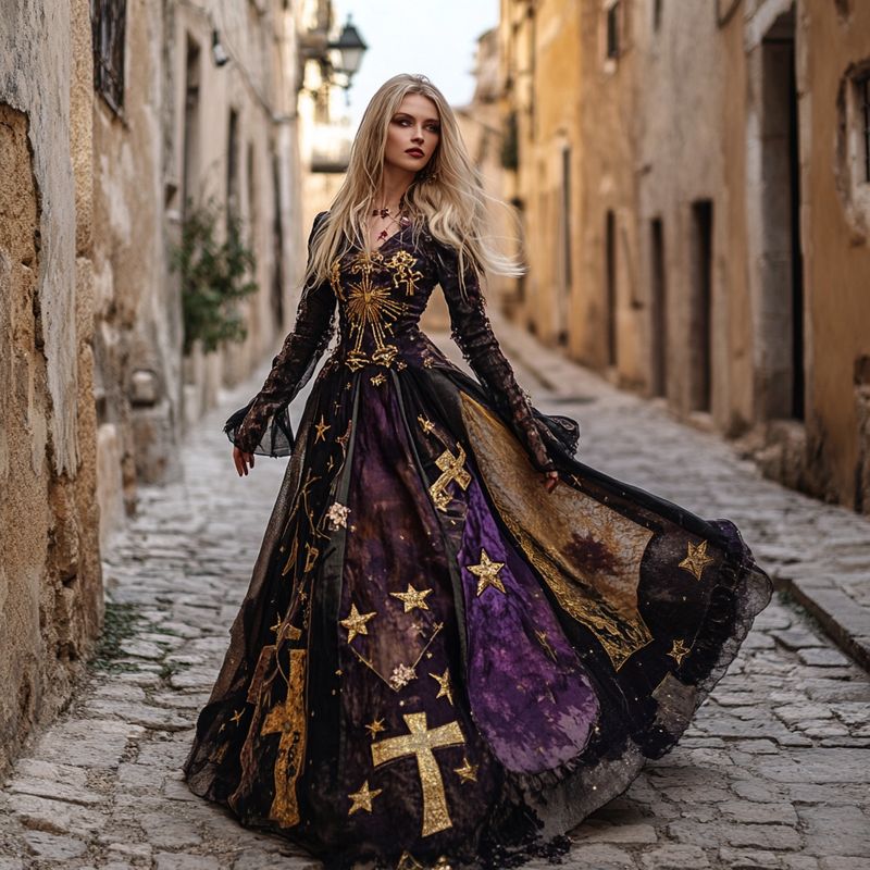 Embroidered Vintage Linen Dress a557