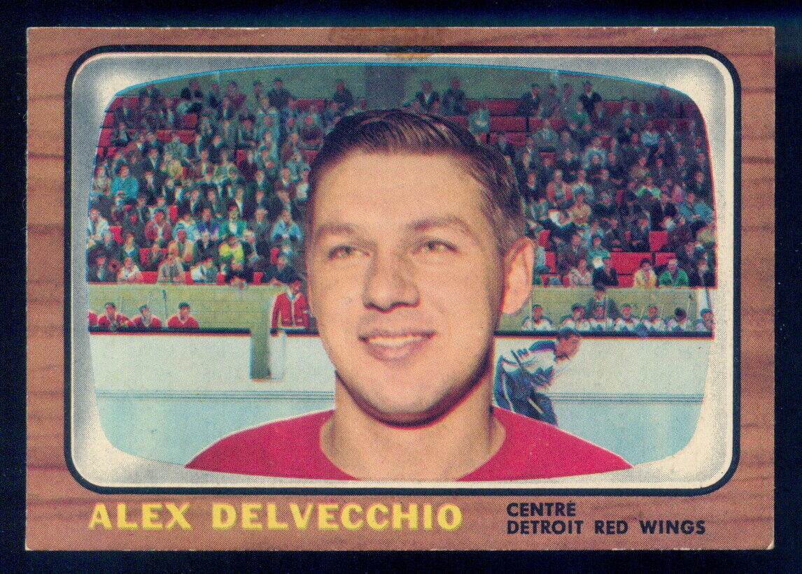 1966-67 TOPPS HOCKEY #102 Alex Delvecchio VG-EX Detroit Red Wings Card See Pic