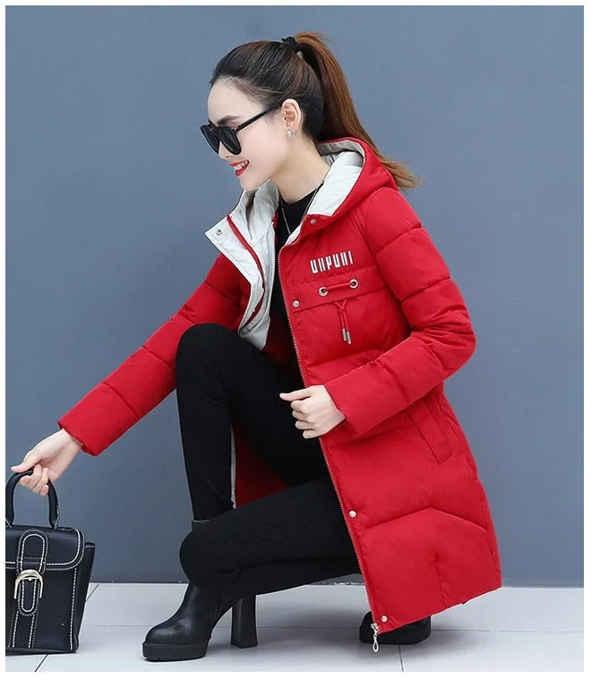 Winter Down Cotton Jacket Womens Parkas 2021 New Thick Warm Coat Student Hooded Overcoat Plus size Female Cotton Padded Jackets