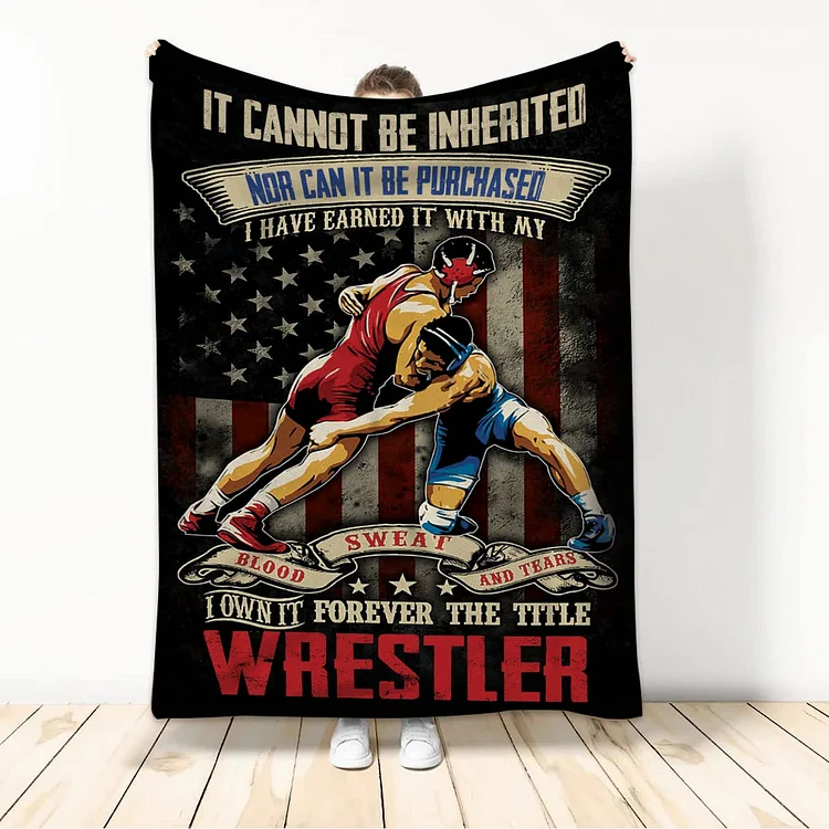 Personalized Wrestling Blanket  WB14[personalized name blankets][custom name blankets]