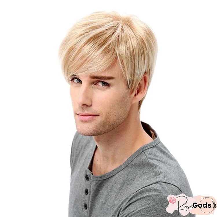 Men's Wig Short Hair Gold