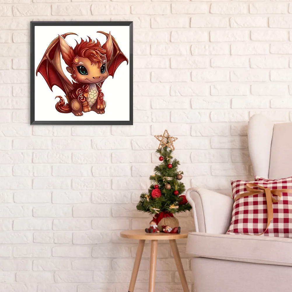 Full Round Diamond Painting 30*30cm - Little Dragon
