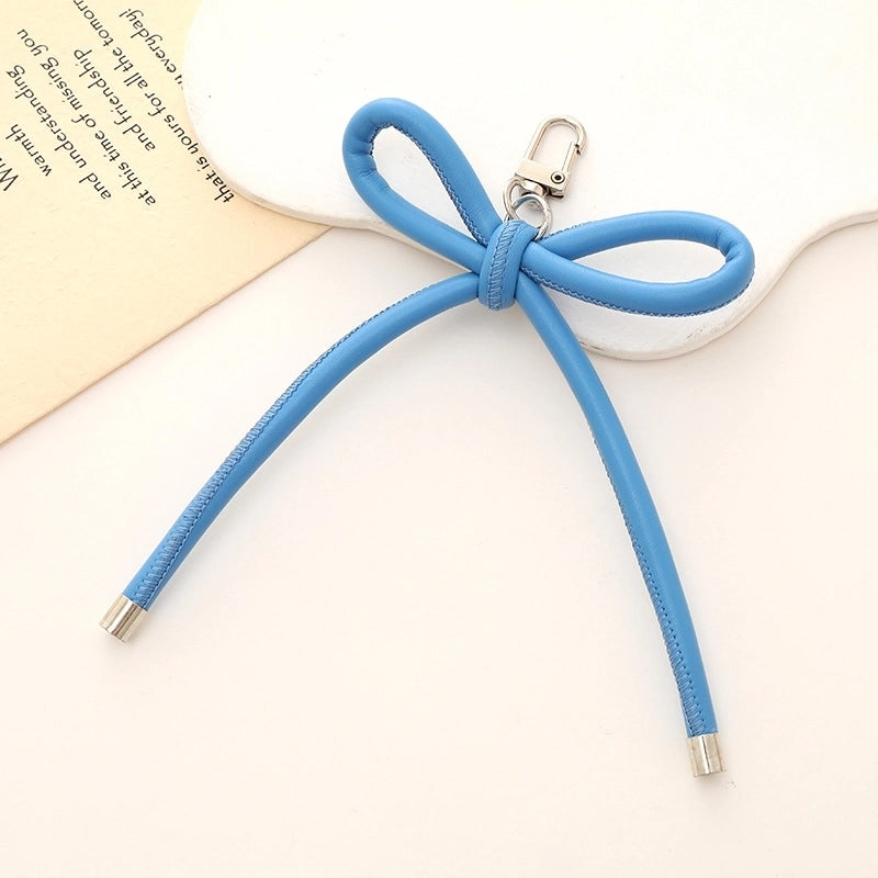 Basic Bow Knot Pu Leather Bag Pendant Mobile Phone Chain Keychain