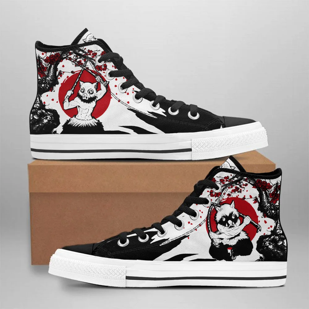 Inosuke High Top Shoes Custom Demon Slayer Anime Sneakers Japan Style