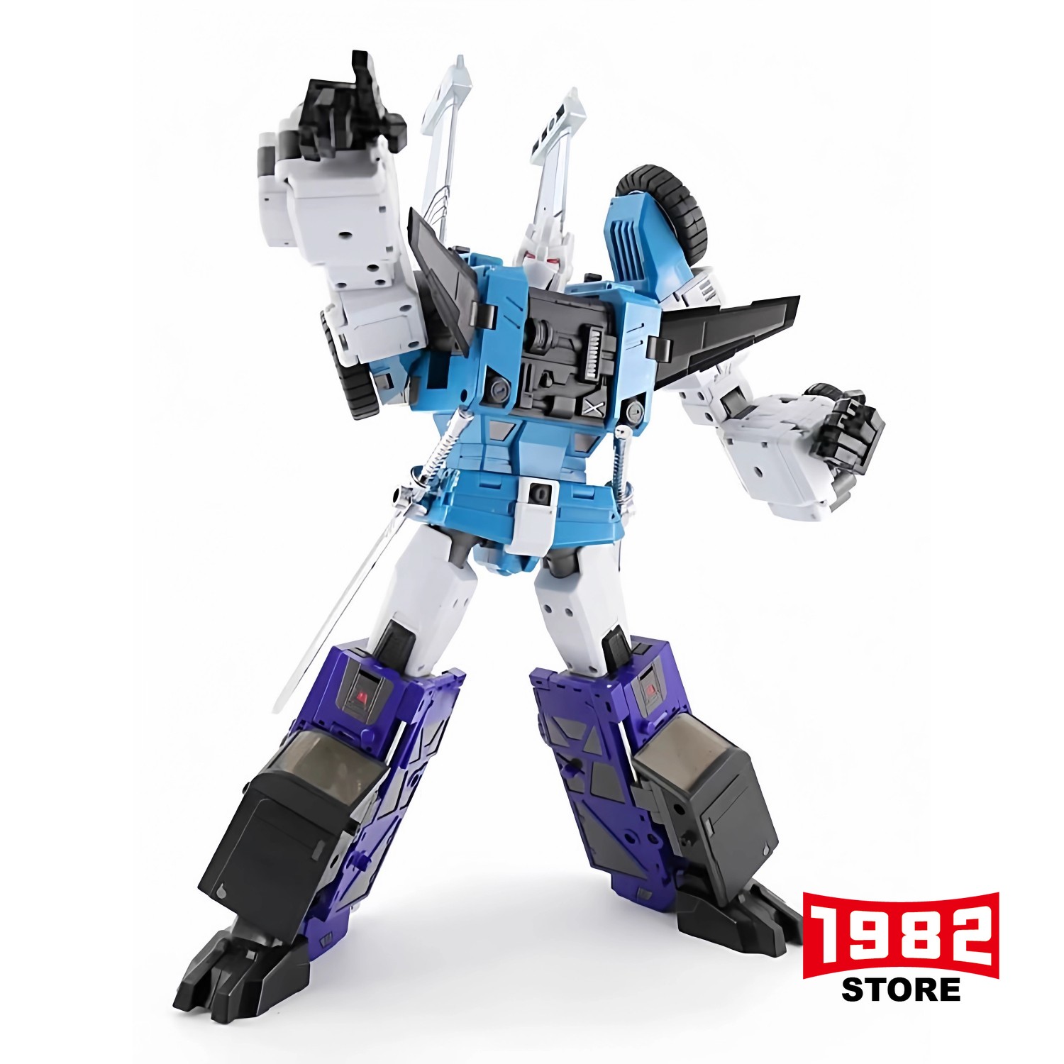 DX9 TOYS DX9 D10 Blue Sixshot Transformers Action Figure Robot Model Collectible G1 Style Premium Detailed Poseable Transforming Toy for Adult Collectors Kids Gift USA Compatible Display-Worthy High-Quality