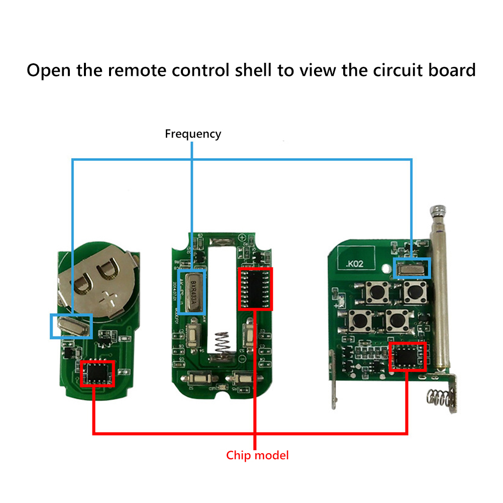 

KB-075C 315MHz/433MHz Copy Remote Controller 4 Buttons Garage Opener Key, A type 315mhz, 501 Original