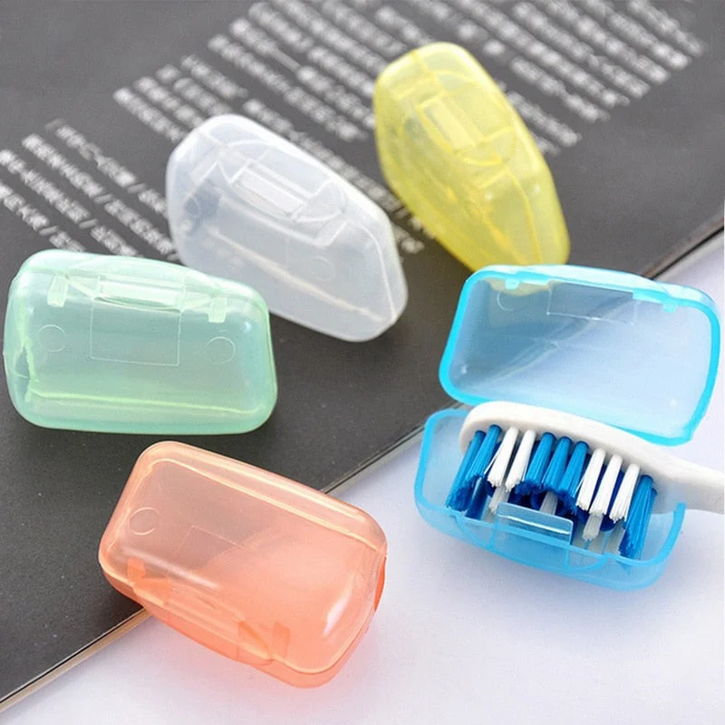 5pcs/set Portable Travel Toothbrush Case Cover Men Women Toothbrush Packing Organizer Waterproof Dustproof Protect Box