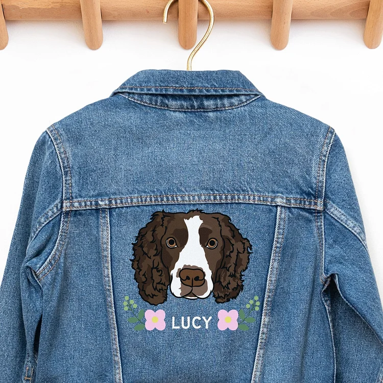 Custom Pet Photo + Name Denim Jacket, Personalized Pet Jean Jacket 