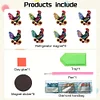8Pcs Diamond Painting Rooster Fridge Magnet for DIY Art Crafts