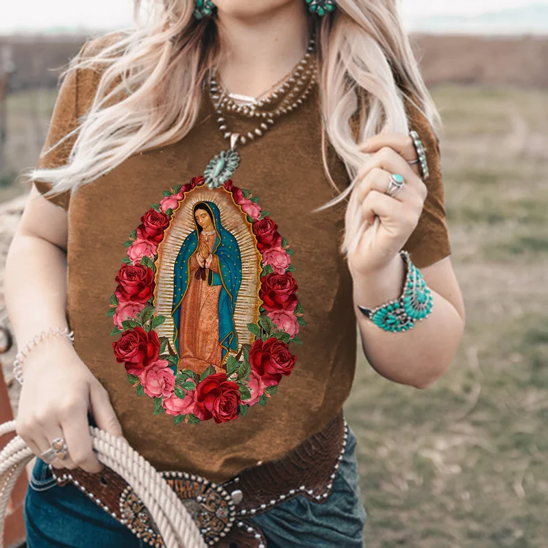 Flower Classic Sister Printed Western Style Women's T-shirt