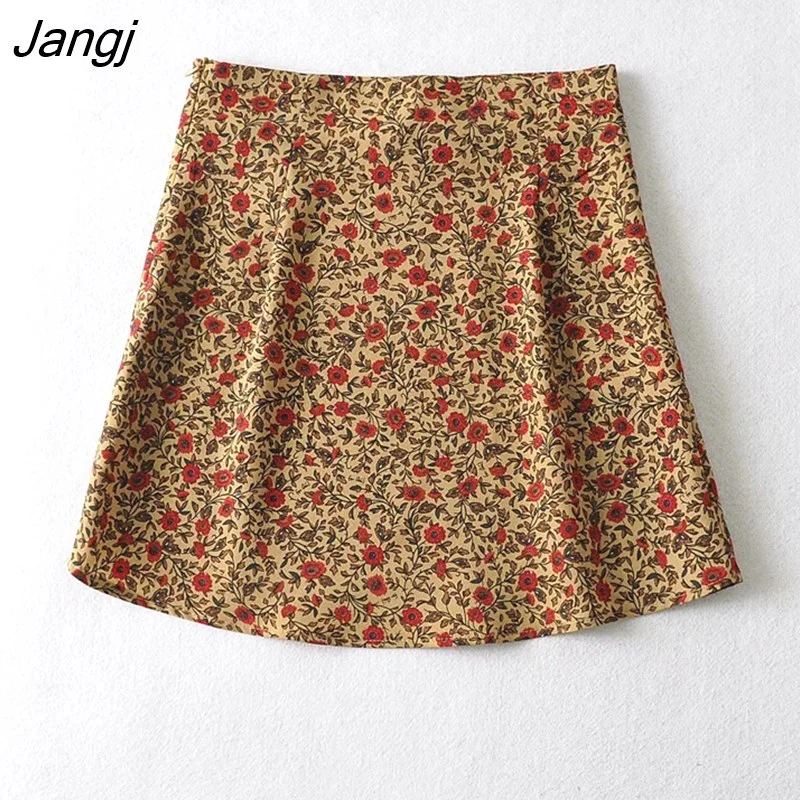 Jangj Women Slip Mini Skirt In Floral Print Vintage Floral Print Mini Skirt