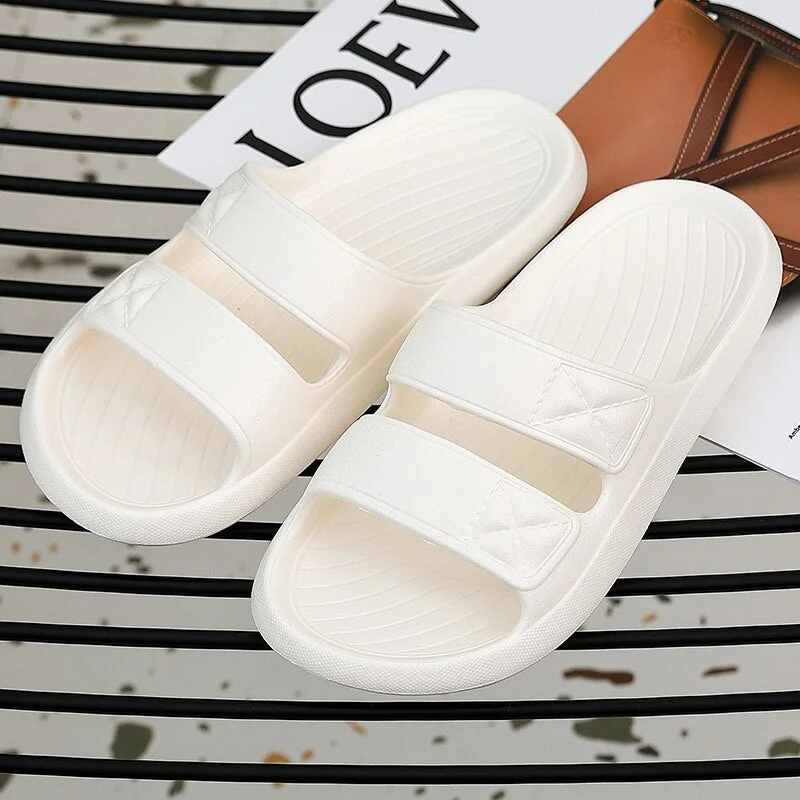 Summer Women Flip Flops Slippers Solid Thick EVA Platform Non-Slip Heel Sandals Home Outdoor Beach Couples Men's Ladies Shoes