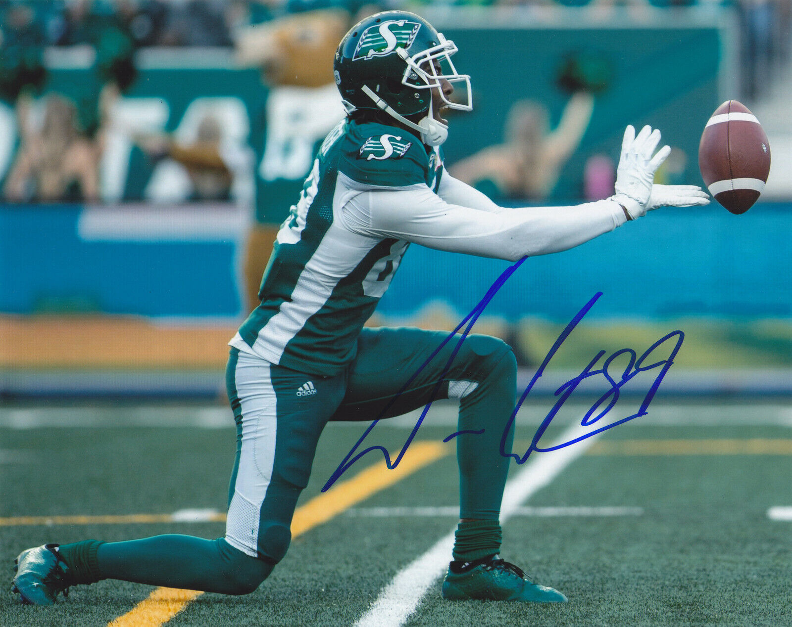 DURON CARTER SIGNED AUTOGRAPHED SASKATCHEWAN ROUGHRIDERS 8X10 PROOF #5