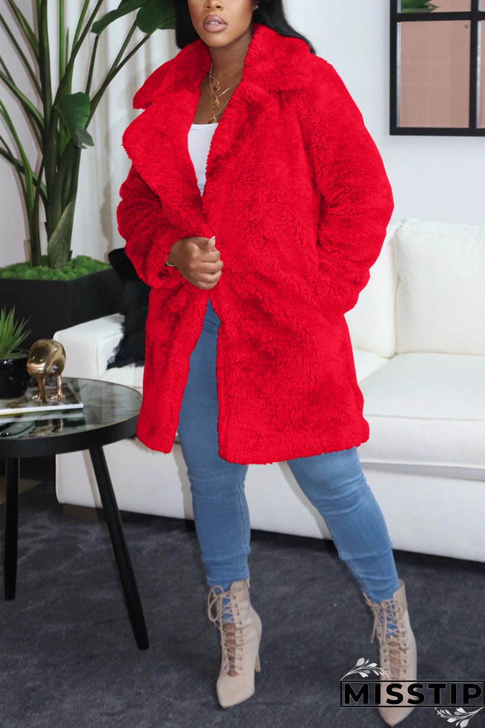 Pink Fashion Casual Solid Cardigan Turndown Collar Outerwear