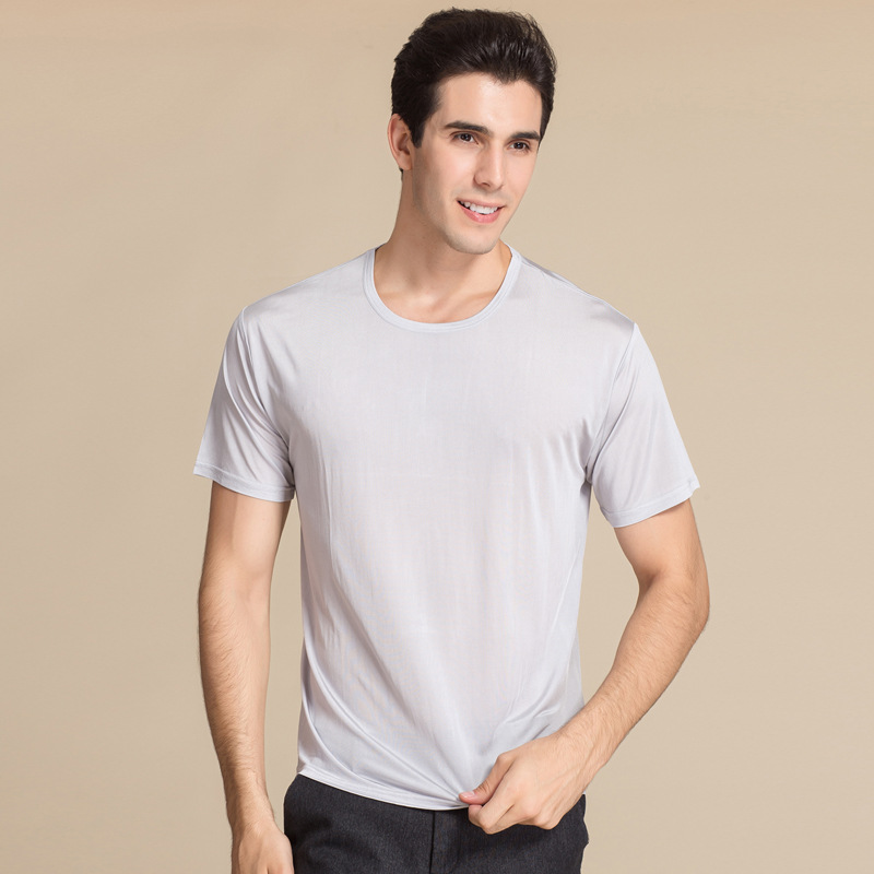 Silk T-Shirt Casual Sleepwear Style Gray