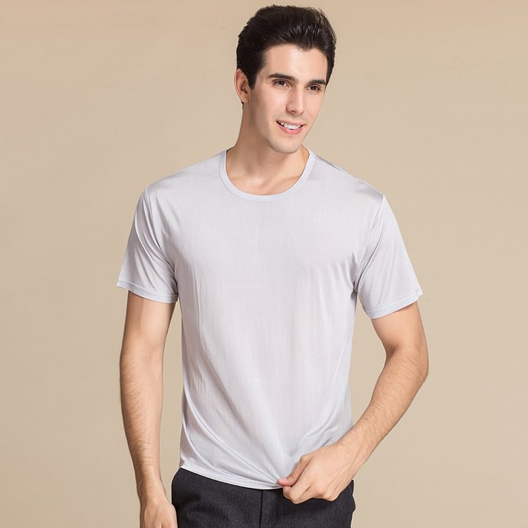 Silk T-Shirt Men's High Grade Style-Chouchouhome