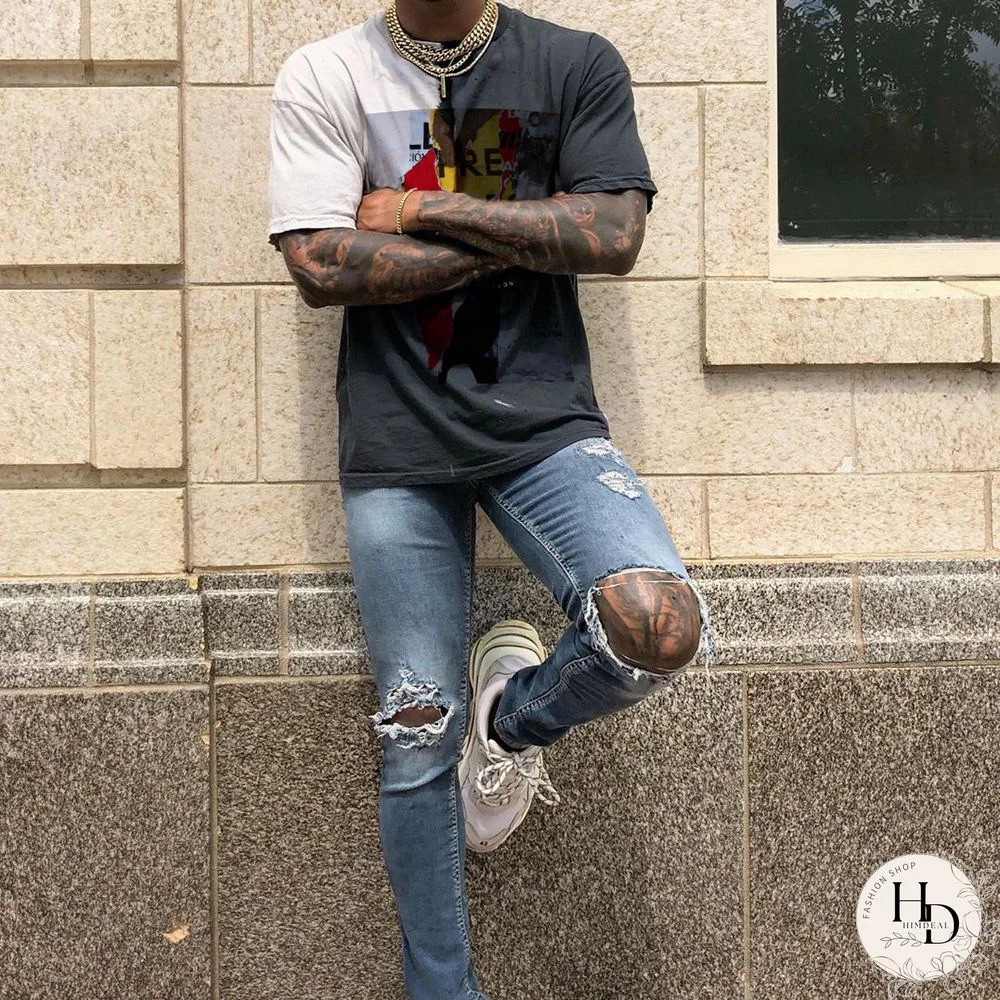 Mens Vintage Round Neck Printed Short-Sleeved T-Shirts