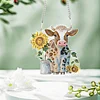 2pcs Cow 2D Flat DIY Diamond Painting Set Diamond Art Pendant Wall Door Decor