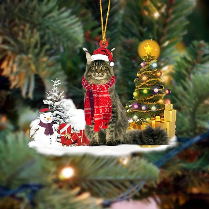 VigorDaily Maine Coon Cat Christmas Ornament SM048