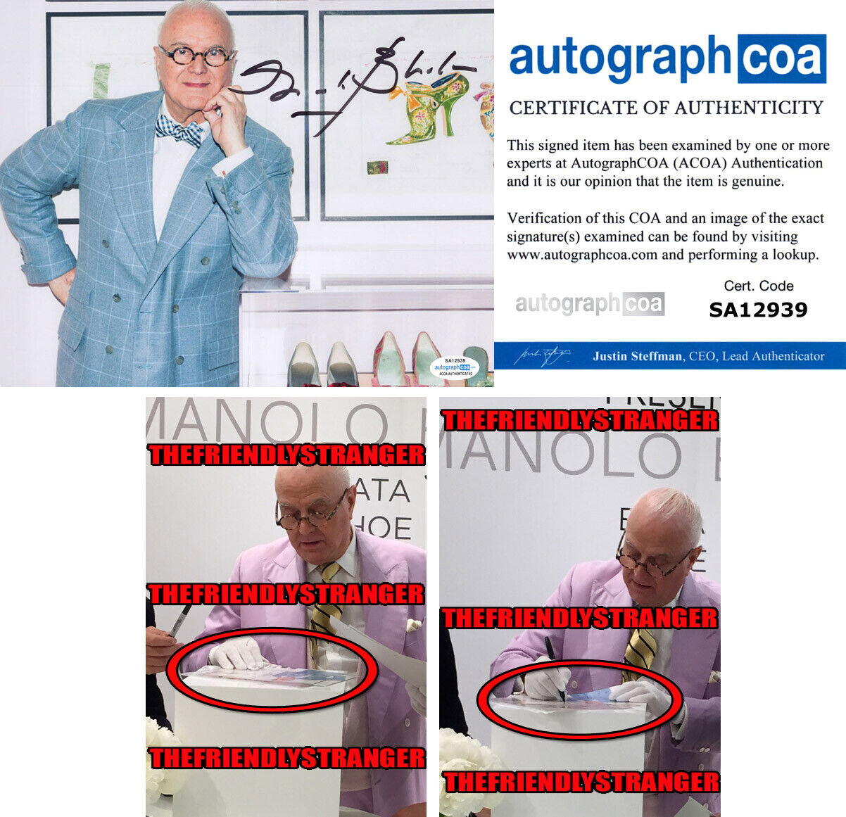 MANOLO BLAHNIK signed Autographed 8X10 Photo Poster painting b EXACT PROOF - Shoe Designer COA