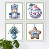 12pcs Christmas-11CT Stamped Cross Stitch Set 12.5*12.5cm/4.92*4.92in tapestrymarket