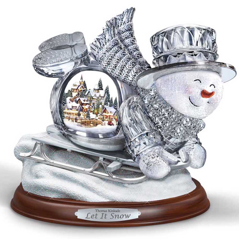 

40*40CM - Round Drill Diamond Painting - Christmas Snowman Crystal Ball, 501 Original