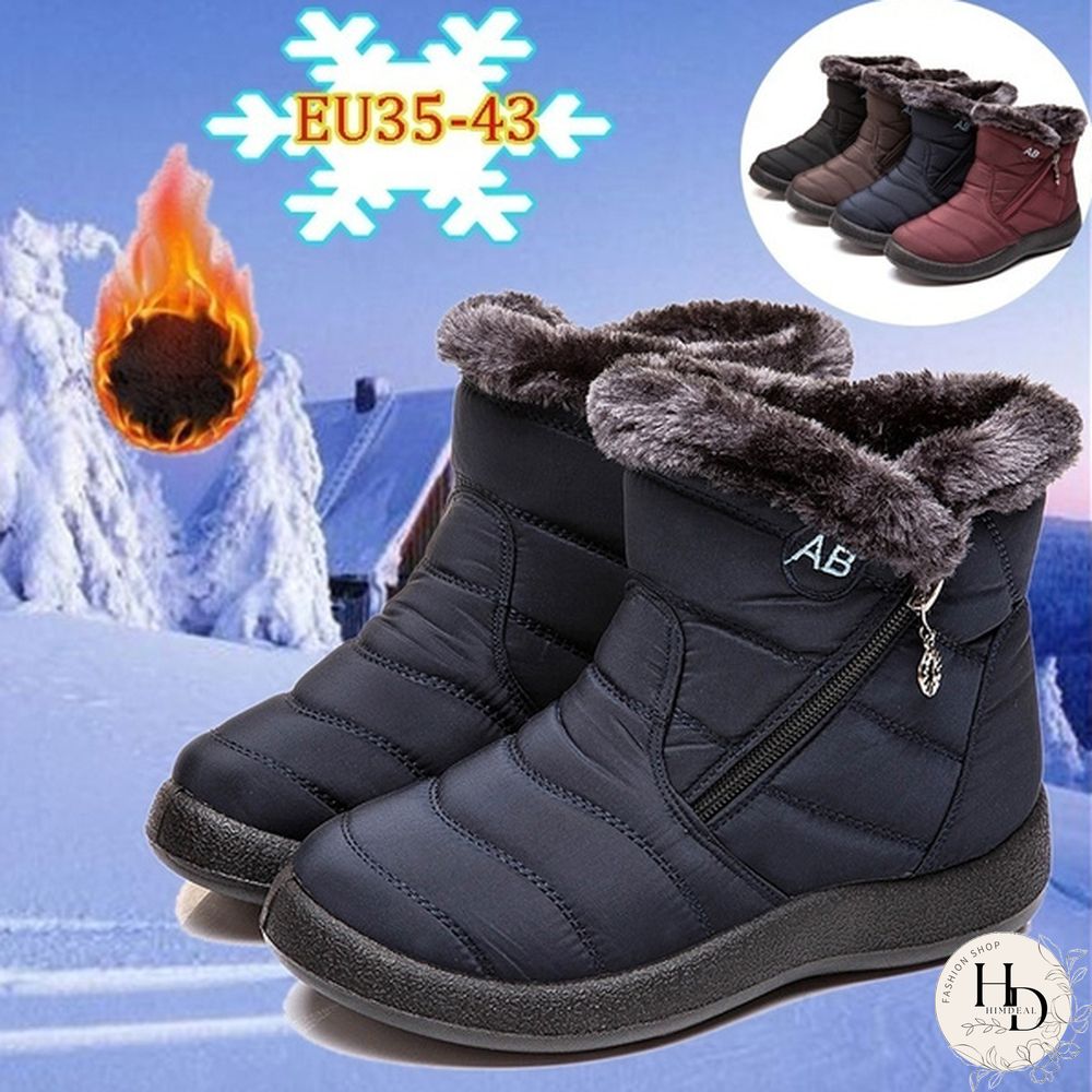 Women's Warm Waterproof Snow Boots Winter Non-slip Short Boots