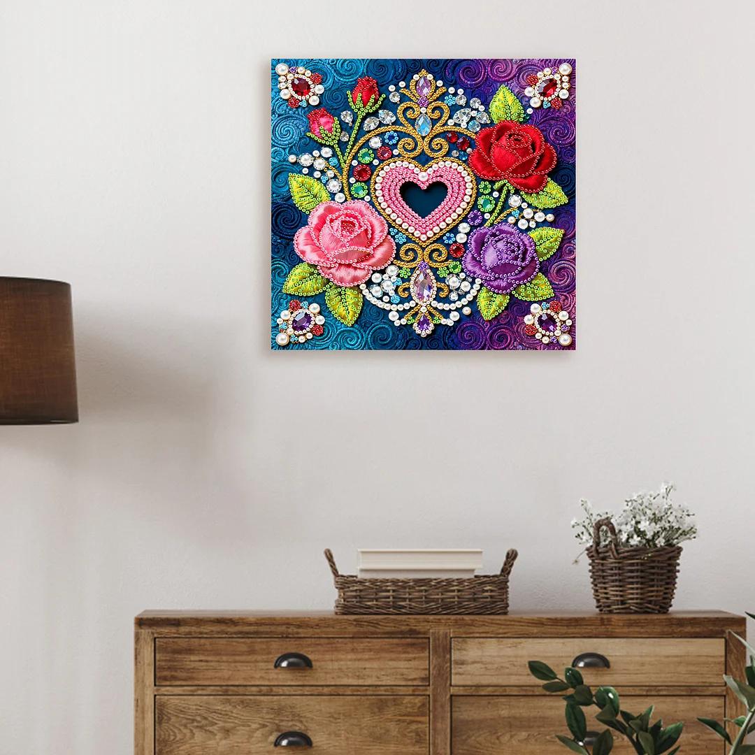 Flower Art Diamond Painting Kit for Adults Home Decor 25x25cm With Frame