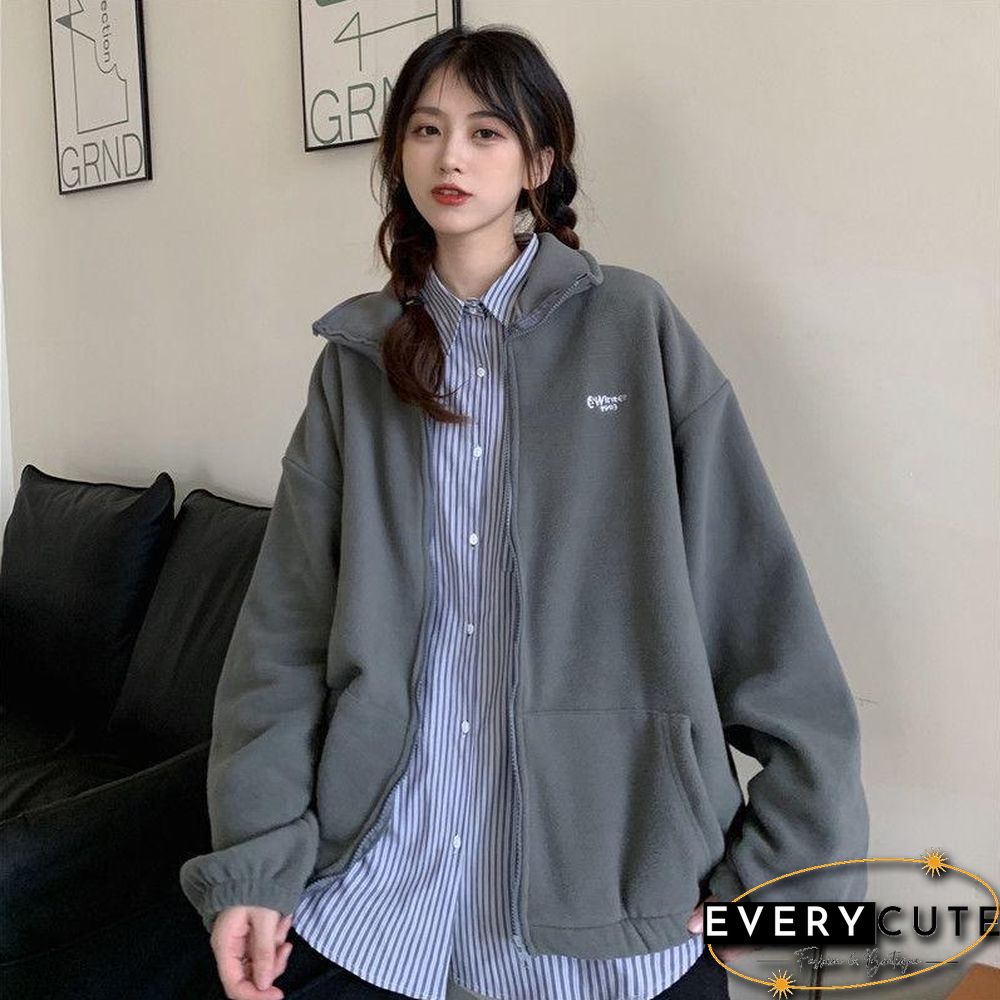 Harajuku Long Sleeve Oversized Hooded Sweatshirts Women Winter Vintage Clothes Woman Warm Thick Jacket Sweetshirt Zip Up Hoodies
