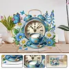 Flower Alarm Clock Diamond Dot Painting Ornament DIY Double Sided Stand