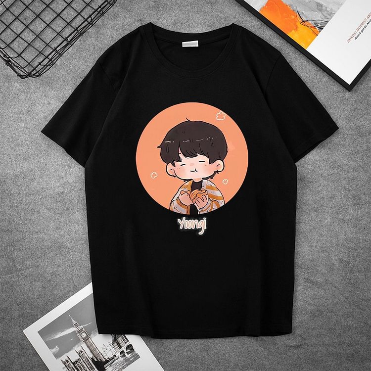 방탄소년단 Cute Cartoon Member Casual T-shirt