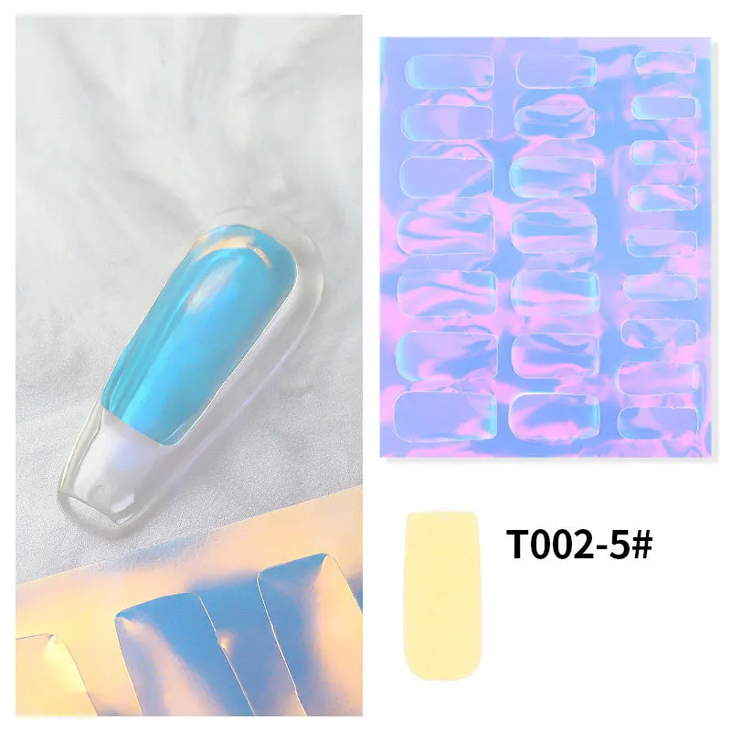 Aurora Nails Foil Film Sticker Laser Sparkling Cellophane Paper Nail Glass Foils Design Ice Cube Manicure Nail Art Decorations-Nail Inspo