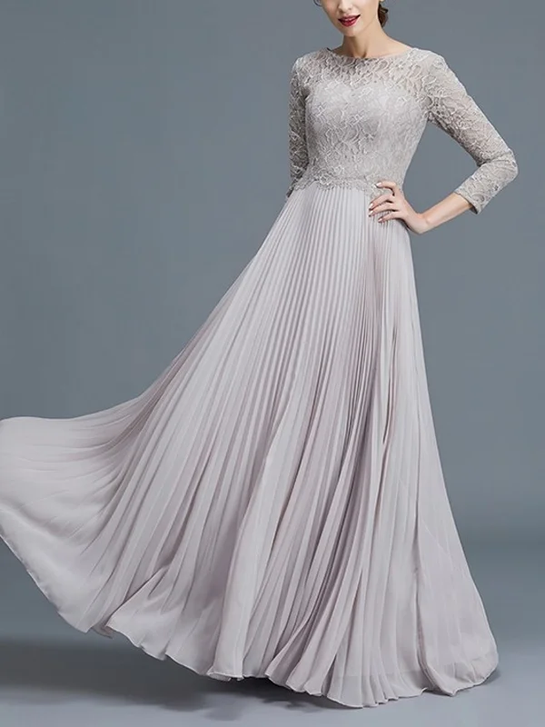 Round Neck Lace Maxi Dress