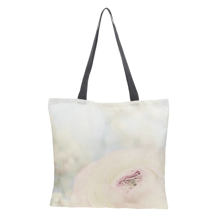 Linen Eco-friendly Tote Bag - Flower