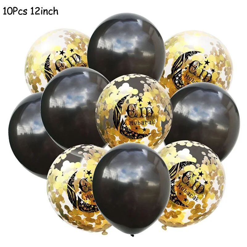 Eid Mubarak Confetti Balloons Eid Latex Balloon Muslim Festival DIY Decoration Islamic Ramadan Kareem Eid Party Supplies