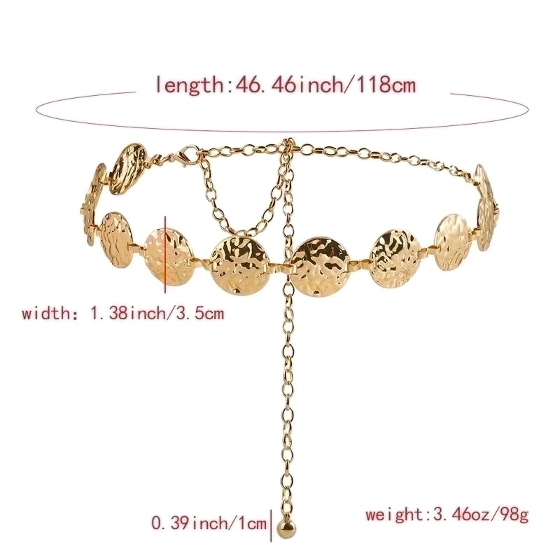 Elegant Minimalist Round Alloy Women’s Chain Belts
