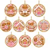 10pcs/set DIY Diamond Special Shape Pearl Art Hanging Wooden Christmas Tree Ornament Kit