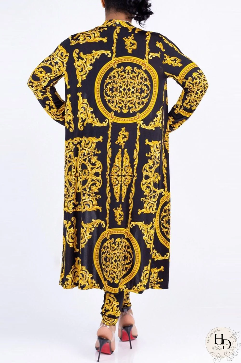 Blue Casual Printed Blending Two-piece Pants Set(Without T-shirt)