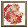 Diamond Painting Special Shaped Drill Roses and Goldfish With Frame(8.46x8.46inch)