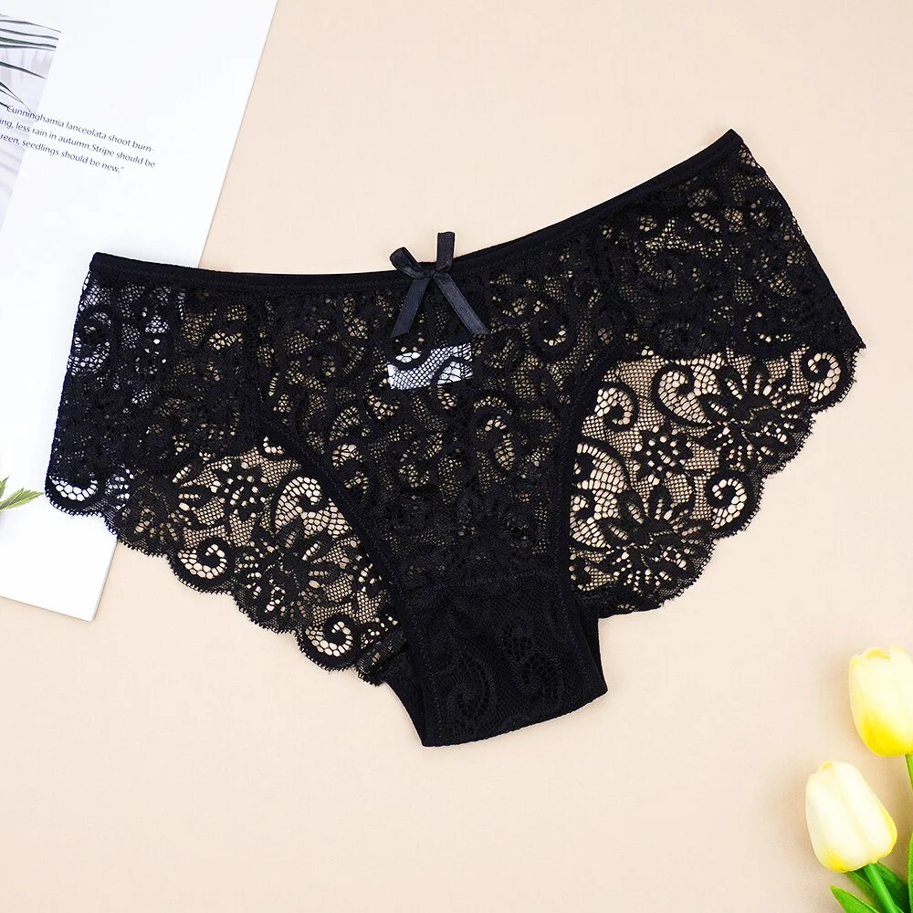 Billionm Woman Underwear Sexy Lace Breathable Soft Lingerie Female Briefs Panties Mid-waist Transparent Women's Underpants