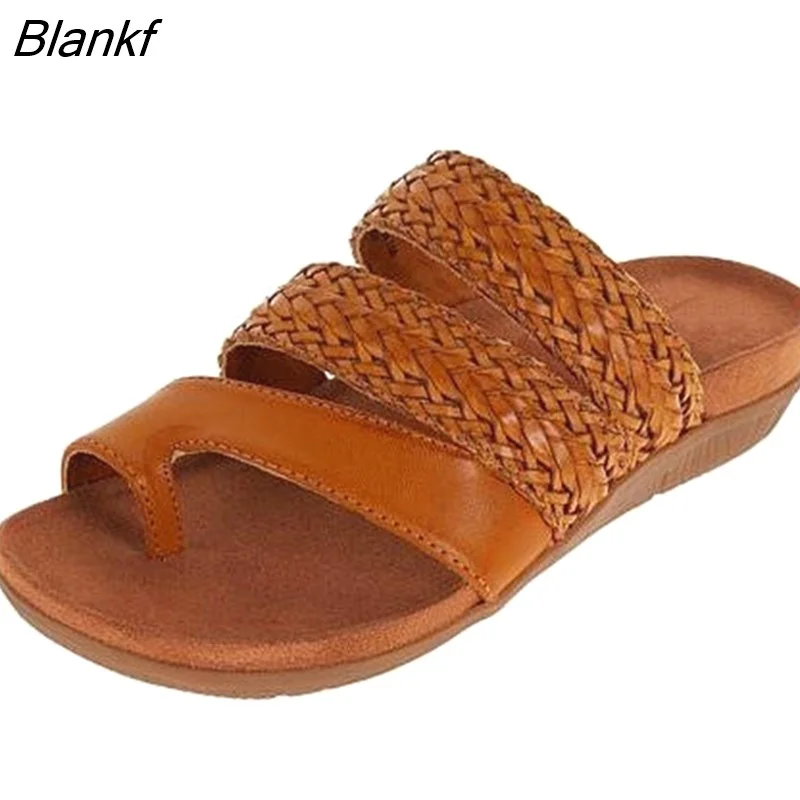 Blankf Women Sandals Retro Low Heels Sandalias Mujer Summer Shoes For Women 2022 Slippers Women Summer Flip Flops Flat Heel Shoes Woman