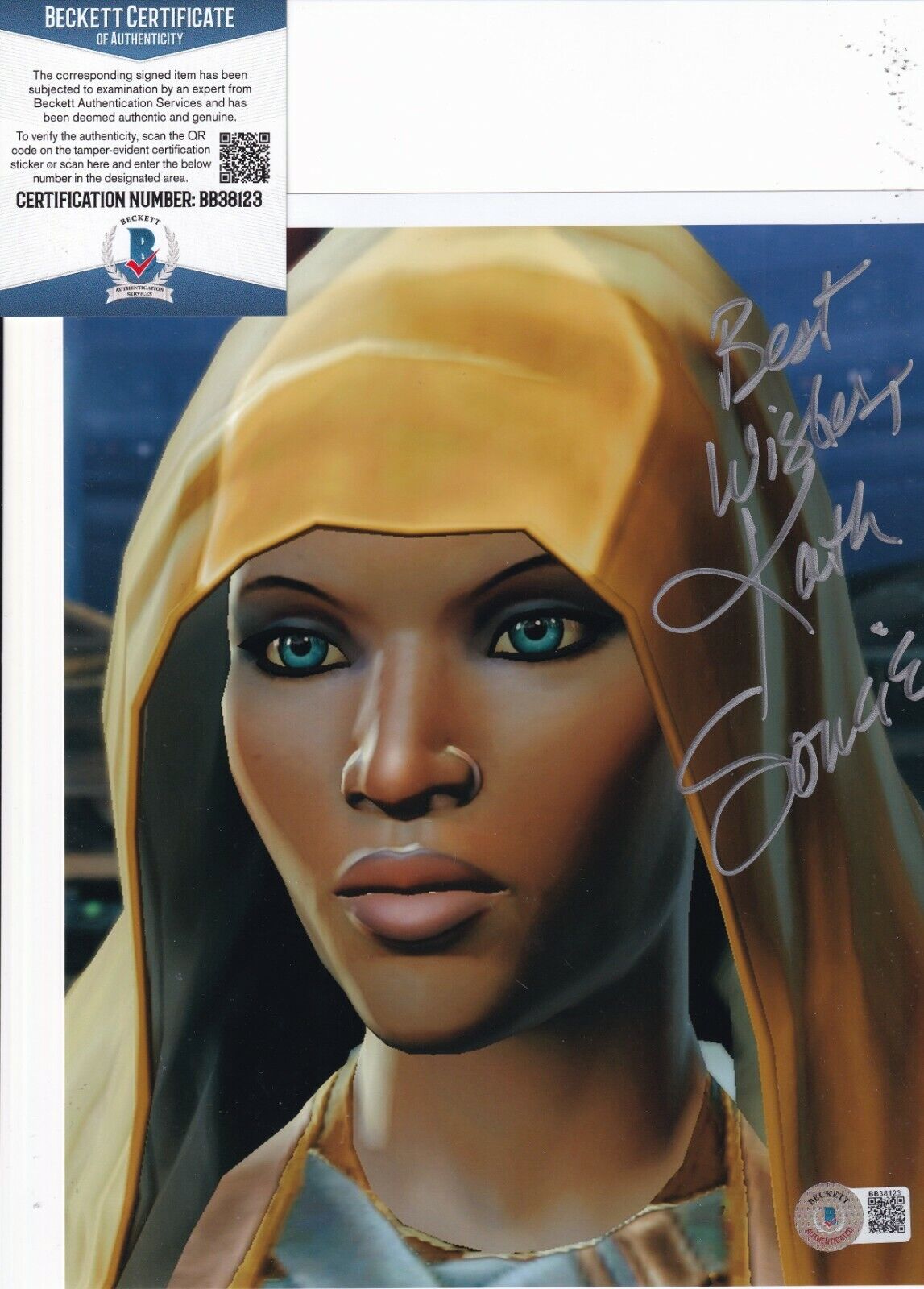 KATH SOUCIE signed (STAR WARS OLD REPUBLIC) 8X10 Photo Poster painting BECKETT BAS BB38123