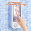 Bathroom Waterproof Phone Mount with BT Speaker 60 Degree Adjustable Angle Anti-Fog Shower Phone Stand No-Drill Wall Mount with Touchscreen for Bathroom Accessory Adults
